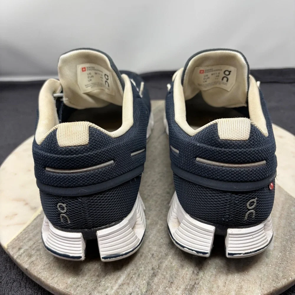 On Cloud 5 Mens 11.5 Running Shoes Midnight Navy Blue White Active Sneaker Tech